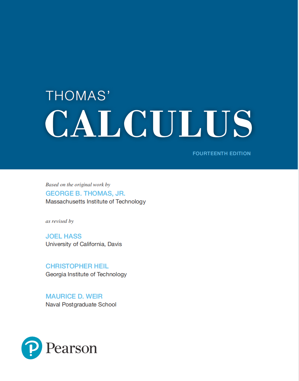 Thomas Calculus, 14Th Edition